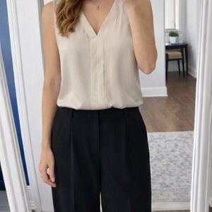 Banana Republic Ivory Minimalist Sleeveless Blouse XS